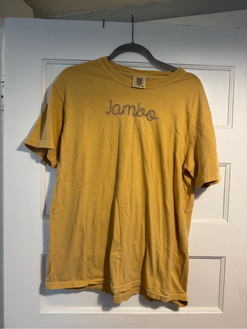 Comfort Colors Mustard Yellow 'Jambo' Short-Sleeve Crew Tee